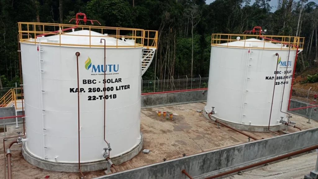 Fasilitas konstruksi tangki 2x250 KL PT MUTU di Swalang Kalimantan Tengah.
