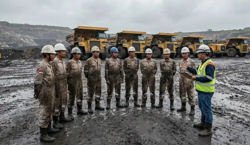 HSE-standard planned maintenance (Shutdown/Turnaround) execution team from an Indonesian EPC company.